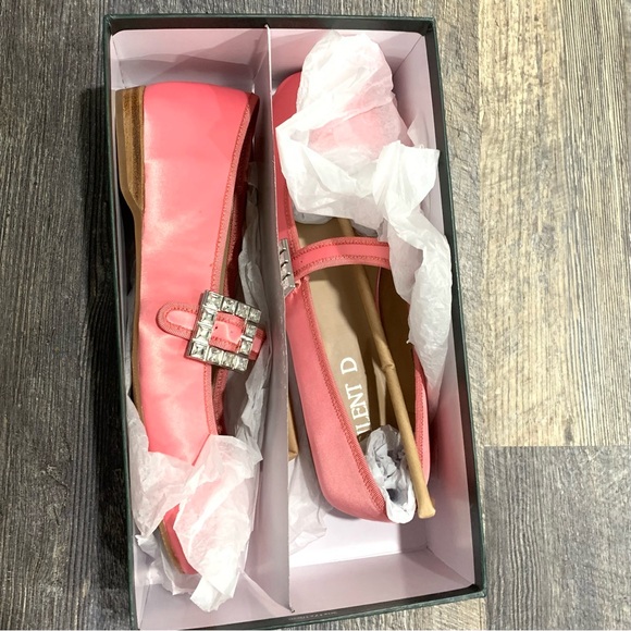 Anthropologie Silent D Mary Jane Satin Pink Flats size 39 NEW - Picture 4 of 6